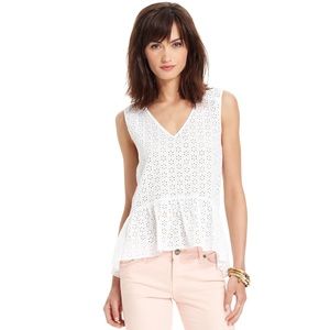 Anthropologie Sanctuary eyelet peplum blouse